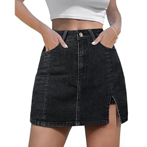 Women’s Denim Mini Skort High Waisted Stretch Casual Jean Skirt Shorts 5 Pockets