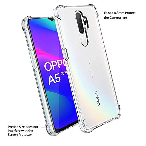 Image of Dashmesh Shopping� Shock Proof Protective Soft Back Case Cover for Oppo A5 2020 / A9 2020 (Transparent) [Bumper Corners with Air Cushion Technology]