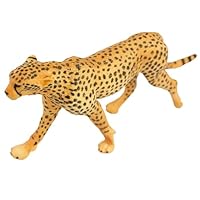 Toyvian Realistic Cheetah Figurine Desktop Ornament Lightweight Wild Animal Sculpture Decorative Craft for Home Office Table Display