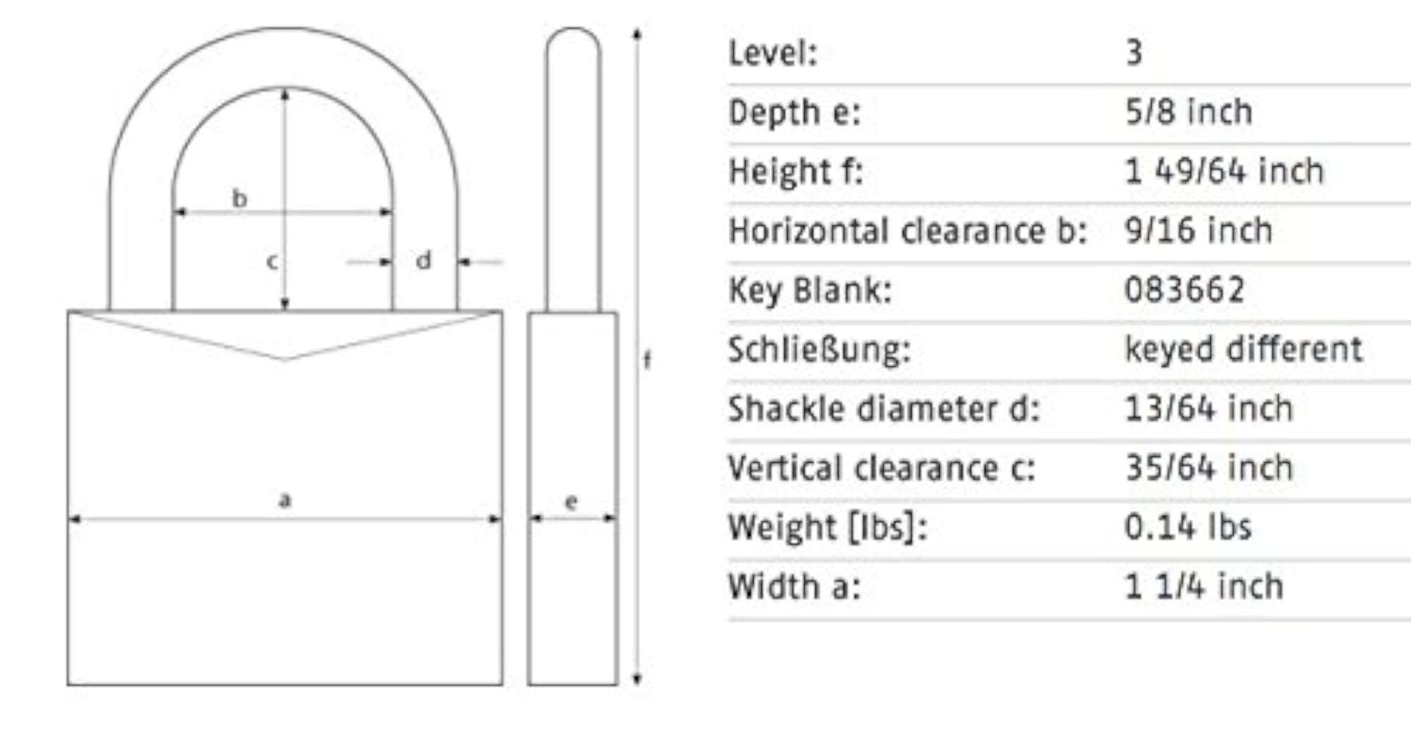 30mm All Weather Solid Brass Keyed Different Padlock