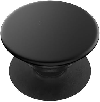 Patternless Plain Phone Back Finger Holder Black Mat with Spelt Telescope Socket Stand