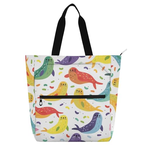 Bolsa de libros para niños de arco iris: ideal para la universidad, compras y playa