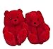 PINGESILU Damen Cartoon Plüsch Teddybär Hausschuhe Nette Heim Indoor Tier Hausschuhe Winter Warme Hausschuhe (36/42 EU, rot, numeric_36)