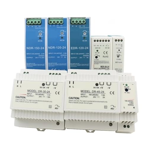 PDOLIGBDN 1pcs Rail Mounted Switch Power Supply EDR-75 120 150 240W-12 24V Output Industrial DIN Rail(12v,EDR-240)