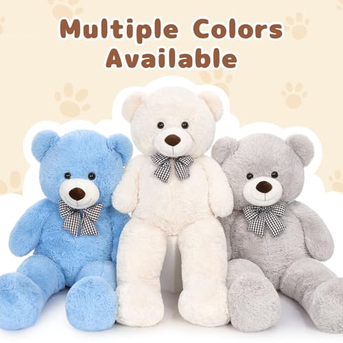 Image of MaoGoLan Giant Teddy Bear Plush Toy - Ultra Soft & Cute Large Stuffed Animal 39 inches, Perfect for Baby Showers, Birthdays, Valentines Day Gifts (Kids, Couples, Family),Gray