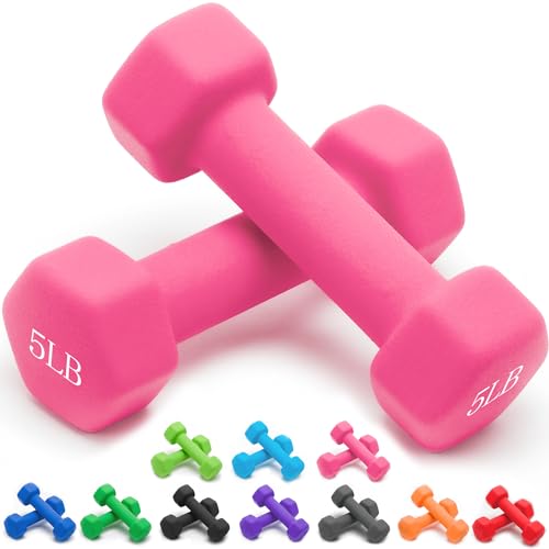 Portzon Weights Dumbbells Set with Various Color and Weights and Compatible, 1-15 LB, Anti-Slip, Anti-roll, Hex Shape