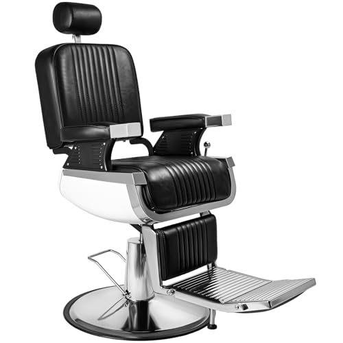 Winado Heavy Duty Reclining Barber Chair with Headrest & Supports up to 500lbs & 360 Degrees Rolling...