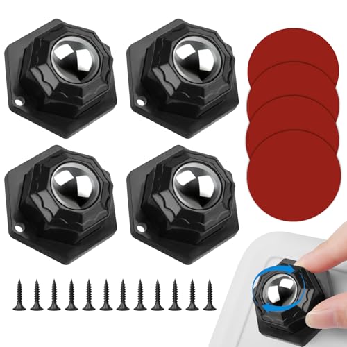 4 Pezzi Ruote Autoadesive a Sfera per Mobili Pesanti, Rotelle Piccole con Viti per Scatole di Stoccaggio