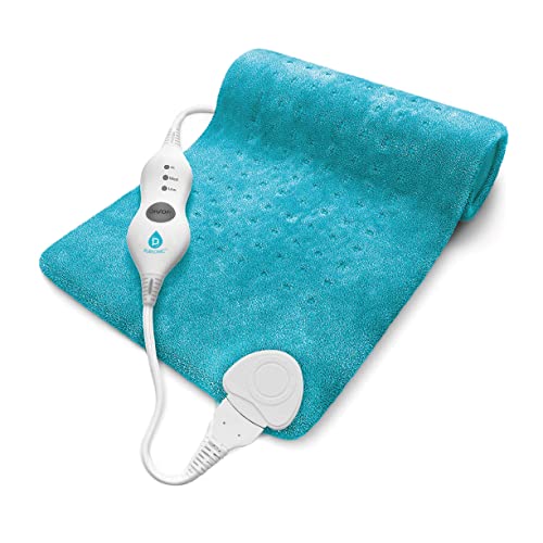 Pursonic Extra Large Electric Heating Pad for Back Pain and Cramps Relief - 12" x 24" Heating Pad for Back Pain Relief, Neck, Shoulder - Dry & Moist Heat Option 2 Hours Auto Shut-Off (Teal)