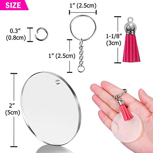 Shynek SAB-03 Acrylic Blank Keychains, Shynek 200 Pcs Clear Keychain Blanks thumb #4