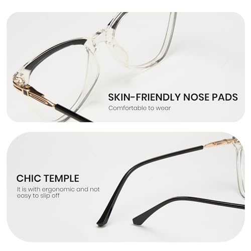Image of Cyxus Cat Eye Blue Light Blocking Glasses for Women Men Tr90 Frame Anti Eye Strain UV400 Protection Computer Glasses 8189