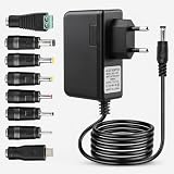 Compatibilidad práctica：Este cargador universal 12V trabaja con aparatos de bajo consumo que requieran centro positivo y corriente igual o inferior a 3A. Adecuado para cámara de seguridad, iluminación LED, decodificador, disco duro externo, ventilador pequeño, radio y hub USB