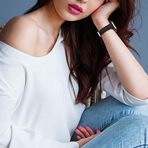 Laffav Slim Band Compatible With Apple Watch 41Mm 40Mm 38Mm Iwatch Se & Ultra & Series 8/7/6/5/4/3/2/1 For Women Men, Black, S/M #TOP3