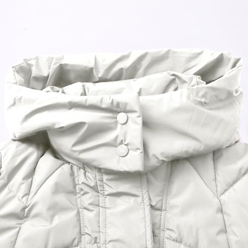 Chaqueta Mujer Invierno Abrigo Plumas Ligeros Abrigos Cremallera Largo Talla Grande Chaqueta Cálido Vintage Parka Térmico Acolchada Chaquetas Forro Polar Elegante Acolchados Cortaviento Con Bolsillos - imagen 7