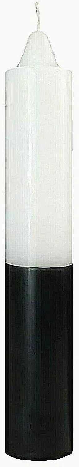 12 PCS Jumbo Candles White/Black Blanco/Negro 9
