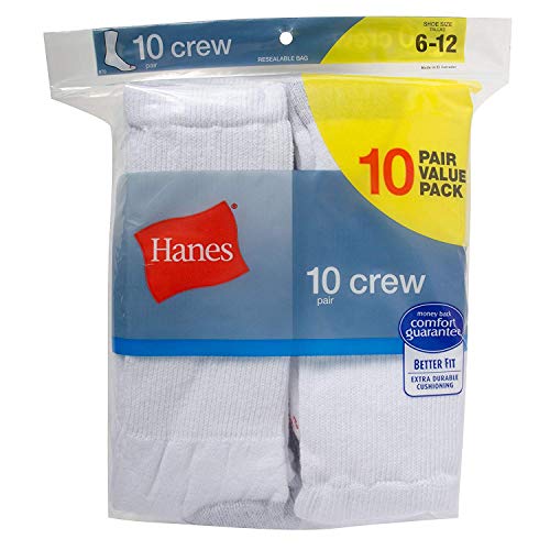 Hanes Men's Crew Socks,white