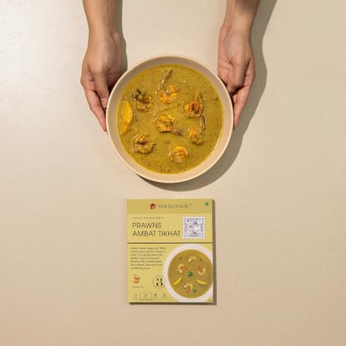 Image of Maskhari Prawns Curry Paste, 150g | Ready to Eat Maharashtrian Seafood Curry | Authentic Indian Curry Base | No Preservatives | No Artificial Colors | Instant Meal