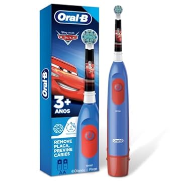 Oral-B Marvel Cars, Escova de Dentes Elétrica Infantil, Cabeça Redonda, 1 Unidade