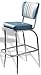 ts-ideen - Juego de 2 taburetes de bar con diseño de años 50, color azul y blanco