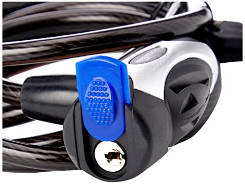 Amazon Basics Adjustable Bike Anti-Theft Key Lock with Cable, Pack of 1, Black, 6-Foot