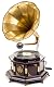 Grammophon Aubaho mit 70 cm Trichter für Schellackplatten im Antikstil