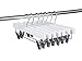 Amber Home 24 Pack White Wooden Pants Hangers with 2-Adjustable Clips for Jeans, Slacks, Shorts