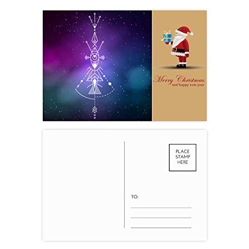 Cartes postales motif totem Père Noël et Univers à offrir ou joindre aux cadeaux de Noël