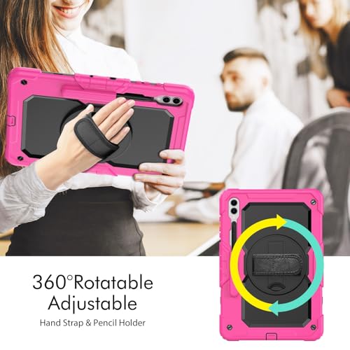 Coque de protection Samsung Tab S9 Plus rotative 360 avec sangle - 6