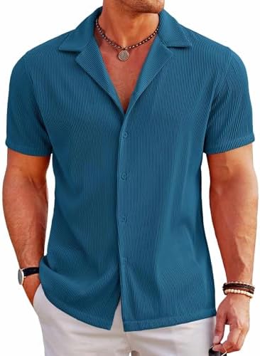 Overhemd, Korte Mouwen, Print All-over, Cubaanse Kraag, Cubaanse Fit Tot 8xl