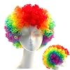 Clownpruik, DANCEPANDAS Clownkrullen Regenboogkledingaccessoires voor Halloween kostuumbenodigdheden Rode neus Dagfeest Kerstmis