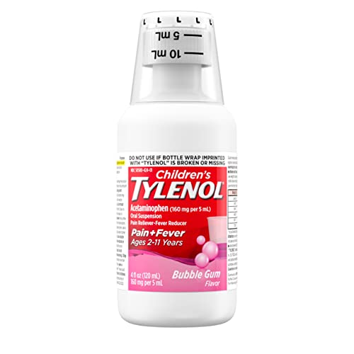 Image of Children's Tylenol Oral Suspension, Acetaminophen, Bubble Gum, 4 fl. oz