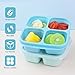 Finorder 3 Pack Wheat Straw Containers, 4 Compartment Reusable Snack Bento Box Toddler, Meal Prep Lunch Box Containers for Kids Adults, Food Containers for School,Office and Travel(Pastel Colored)