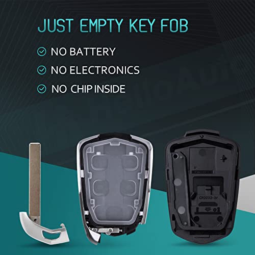 Helloauto Fit For Cadillac Replacement Key Fob Cover, Key Fob For Cadillac Xt5 Ats Cts Remote Key Srx Xts Escalade Key Fob, Keyless Entry Remote 5-Buttons Key Case(Hyq2Ab, Hyq2Eb) #TOP2