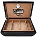 Prestige Import Group Waldorf Arc Shaped Cigar Humidor - Holds Up to 150 Capacity - Color: Ebony Wood Lacquer Finish