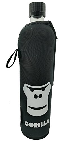 Biodora Trinkgflasche aus Glas von Dora mit Neoprenbezug geschmacksneutral Einzigartig 500 ml (Gorilla) Biodora Trinkgflasche aus Glas von Dora mit Neoprenbezug geschmacksneutral Einzigartig 500 ml (Gorilla)