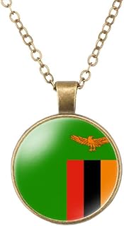 World Most Countries Flag Zinc Alloy Necklace Pendant Necklace for Men Women