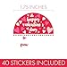 Valentine's Day Stickers for Kids, Red Heart Valentine Label Stickers, to from Valentines Labels - 40 Count