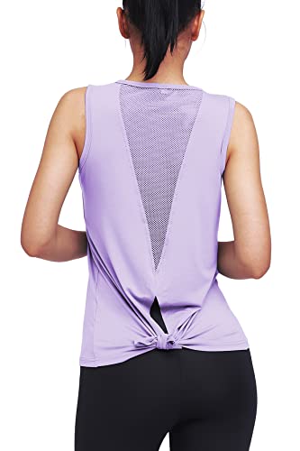 Mippo Womens Workout Tops Yoga Running Tank Tops Tennis Exercise Tops For Women Muslce Tank Sleeveless Summer Workout Shirts Running Tops Clothes For Women Purple M #TOP4
