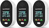 Gas- und CO-Melder mit Stecker für Haus, Gasmelder Gasalarm, Kohlenmonoxidmelder CO-Warnmelder Warner Zuhause, Brenngasmelder für Erdgas LPG Methan Propan Butan (3, Schwarz)
