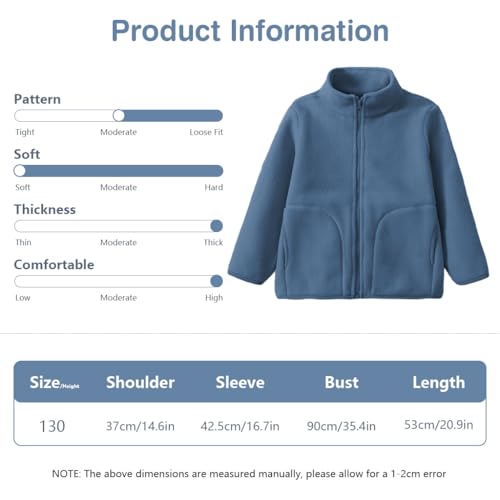 Image of SANNIDHI Kids Fleece Warm Coat, Zip-Up Long Sleeve Jacket with Pockets, High Collar Design, Fashion Outerwear Jacket for Boys & Girls, Ideal for Fall Winter Coat