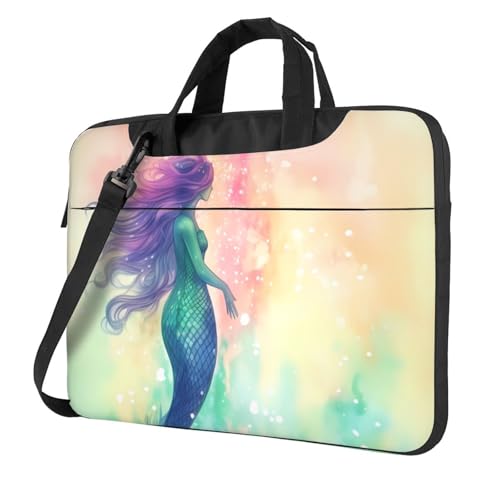 Bolso para portátil con cola de sirena maletín impermeable de hombro para ordenador de 15 pulgadas