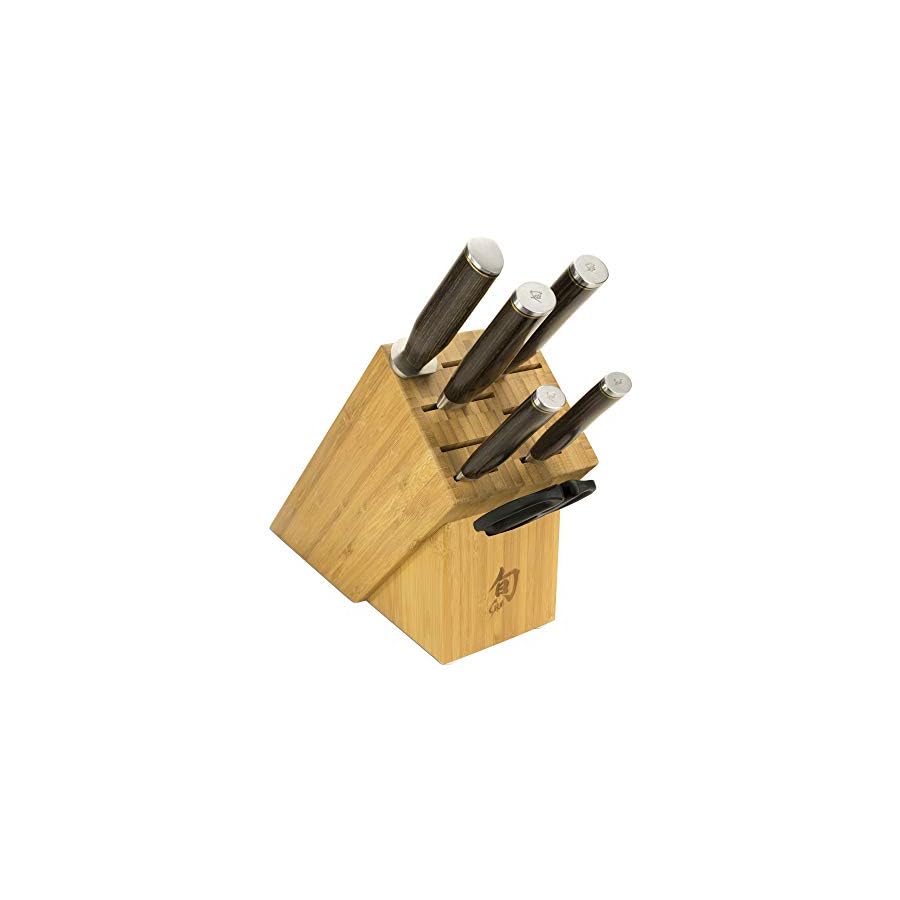 Shun-Cutlery-Premier-7-Piece-Essential-Block-Set-Kitchen-Knife-and-Knife-Block-Set-Includes-8-Chefs-Knife-4-Paring-Knife-65-Utility-Knife-More-Handcrafted-Japanese-Kitchen-Knives Shun Premier 7 Piece Essential Block Set, Includes 8" Chef's Knife, 4" Paring Knife, 6.5" Utility Knife, 9" Bread Knife & Herb Shears, Handcrafted Japanese Knife Set, Pakkawood Handles