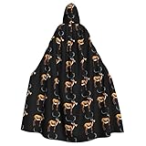 WHJSHOP Tibetische Antilope Essen Süßes Essen Drucke Halloween Erwachsene Kapuzenumhang ohne Reißverschluss, bequem und langlebig für Rollenspiele