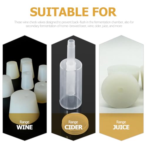 Tapón de silicona para fermentación: evita la entrada de aire en tubos de prueba y botellas 6