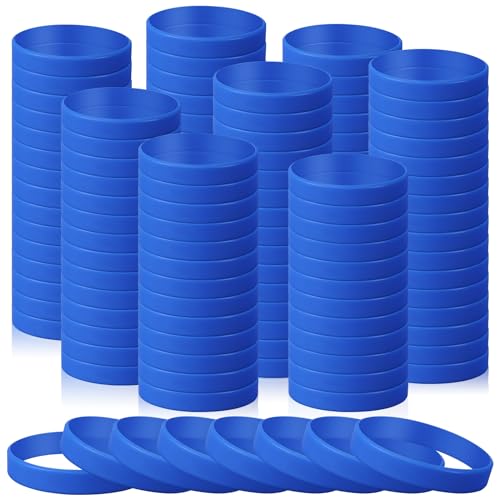 Bracelets élastiques en silicone bleu anti-irritation, lot de 120 pièces anti-casse