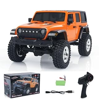 Wheelfun crawler 1/18 brushed orange avec phares et clignotants