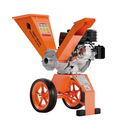 Forest Master FM6DD-ADJ Trituradora de Vegetales a Gasolina 6 CV – Tolva Giratoria, Transmisión Directa – Compacta, Portátil – Hasta 50mm Ø – Sistema Anti-Atasco (Solo trituradora)
