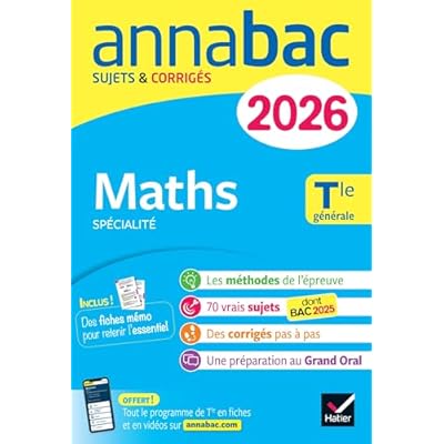 Annales du bac 2026 - Annabac Maths Tle g&eacute;n&eacute;rale (sp&eacute;cialit&eacute;)