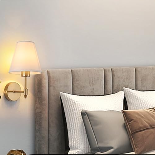 Lámpara de pared vintage de lino blanco para crear un ambiente acogedor en tu dormitorio moderno