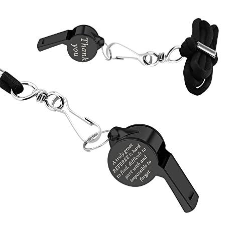 SEIRAA Referee Gift Referee Whistle A Truly Great Referee is Hard to Find Thank You Gift for Referee Black Lanyard Whistle (Referee Whistle)